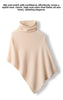 Cozy Solid Color Turtleneck Poncho Soft Loose Fit Cashmere Pullover Thin Warm Bat Sleeve Pullover for Women