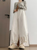 Cute Ruffled Hem Bloomers Pants Woman Japanese Lazy Style Loose Breathable Wide Leg Pants Autumn Y2K Women's Bottoms