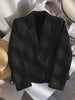 Black Cropped Blazers Woman Outerwear All-match Notched Collar Crop Jacket Women Korean Chic Single-breasted Suit Coat