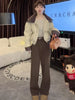 Women Coffee Black Short Parkas Thicken Warm Long Sleeve Lapel Cotton Padded Coat Vintage Winter Student Jacket Streetwear