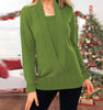 knitted pure color deep V-neck long-sleeved fake two-piece sweater women's jacket
