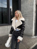 Double Sided Short Jacket Women Warm Thick Lapel Lambswool Coat Autumn Winter Vintage Female Fleece Chic Tops