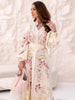 Retro Floral Print Women's Long Dress With Tassel Belt Stand Collar Long Sleeve Muslim Kaftan Dresses Spring Lady Robes