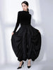 High Elastic Waist Black Wide Leg Arc Ankle Length Pants Loose Trousers Women Tide Autumn 31A0014