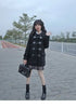 Ladies Coats Autumn/Winter Thickened Warm Solid Hooded Single Row Cow Horn Button Academy Style Woolen Coat Women's Clothing