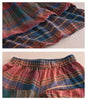 2 Piece Sets Women Casual Pants Suits Autumn Vintage Style Plaid Pattern Loose Female Tops And Harem Pants D405