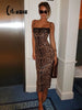 Leopard Prints Sequins Patchwork Lace Women Dresses Camisoles Hip Wrap Skinny Sexy Club Party Outfits Female