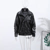Vintage Zippers Short Leather Jackets Women's Casual Lapel Button Pockets Full Sleeve Coat Autumn Lady Chic Streetwear