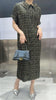 Pleated Dress for Women Single-Breasted Cardigan Jacket Versatile Loose Gold Lapel Long Pleated Skirt