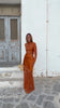 Ladies Lace Overlay Satin Mermaid Gown High Neck Long Sleeve Cutout Sheer Slim Dress Wedding Guest Party Dresses