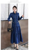French Heavy-duty shirt collar long-sleeve denim dress for women, spring commute casual elegant waist Vestidos
