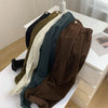 Retro High Waist Corduroy Pants Women Spring Fall Straight Causal Full Length Trousers Korean Baggy Black Pants