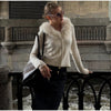 Women's Knitwear Faux Fur Collar Patchwork Knitted Cardigan Autumn Female Long Sleeve Single Breasted Solid Coats Chic Partywear