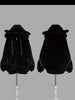 Kawaii Vintage Gothic Lolita Coat Women Harajuku Y2k Bear Ears Hooded Loose Plush Jacket Ropa Mujer Girls Sweet Warm Outwear