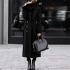 Autumn and Winter Temperament Commuter Suit Collar Double-Breasted Long Woolen Coat Trench Coat for Women