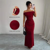 Autumn Women's Off-Shoulder Boat Neck Dress Sexy Elegant Long Skirt Evening Gown for Women