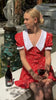 Red Floral Print Peter Pan Collar Dress Women Puff Sleeve V Neck Button Down A-line Mini Dress Lady Weekend Getaway Robe