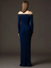 High Street Designer Vestido Women's Diamonds Beaded Slash Neck Off The Shoulders Long Maxi Dress