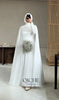 Modest White Muslim Wedding Dresses with Cape Customized Bride Dress Elegant Long Sleeves Woman Bride Civil Bridal Gowns