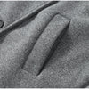 Grey Lapel Woolen Blend Short Coat Women Solid Single Breasted Long Sleeves Pockets Loose Jacket Lady Autumn Street Outerwear