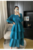 Spring Ruffled Lantern Sleeve Pleated Dress Atmospheric Design Sense Pleated Long Dresses Women's Clothing