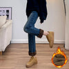Women's Winter Fleece Jeans Thicken Warm Soft Loose Straight Korean Denim Pants Female Plush Velvet Wide Leg Pants