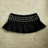 Y2K Adjustable Waist Mini Skirt Harajuku Girl Solid Color Retro Gray Denim Skirt Women Gothic Slim Hip Low Waist Short Skirt