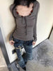 Women Y2K Low Rise Flare Jeans Vintage Washed Cross Patch Distressed Grunge Slim Bootcut Denim Pants Streetwear