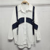 Denim Splicing Fake Two-piece Shirt Women's Jacket Autumn Loose and Thin Shirt Top