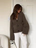 Women's Knitted Cardigan Solid Full Sleeve V Neck Ribbed Autumn Coat Commute Female Knitwear Cardigan Tops