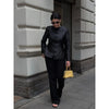 Satin Knot Button Short Coat Women Retro Full Sleeves Waist Cinching Single Breasted Coats Lady Spring Daily Wear