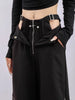 American retro high street design sense of foreign style pants women's autumn and winter street Joker hole overalls