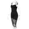 Lace Patchwork Satin Mini Dress Women Bodycon Sexy Lace Up Backless Short Dress Party Elegant Clothes Birthday Evening