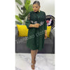 Autumn and Winter Africa Women's Clothing Solid Color Splicing Dress Pleated Loose Women's Cardigan Dresses