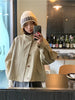 Korea Short Outerwear Woman Casual Loose Lazy Chic Long Sleeve Cotton Blends Windbreaker Coats Thin Thench