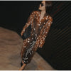 Deer Spotted Print Women 2pcs Skirt Sets Notched Lapel Oversized Blazer Midi Skirt Elegant Chic Autumn Winter Office Outfit