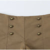 Women Khaki Cargo Two‑Piece Outfit Stand Collar Gold Button Slim Jacket High Waist Shorts Autumn Vintage Street Matching Set