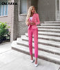 Autumn Winter Streetwear Women's Set Long Sleeve Blazer Pants Suit Office Lady Tracksuit Two Piece Set Fitness Outfits