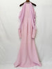 High Street Designer Women's Stand Collar Beaded Diamonds Chiffon Off Shoulder Long Sleeves Party Long Dress