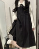 Dress Sets Women Peter Pan Collar Flared Sleeve Shirt + Square Collar Japanese Dress Two-piece Suit Girl