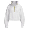 Thickened High-Neck Sweatshirt for Women, Sports Half-Zip Loose Jacket, Long-Sleeve Running Fitness Yoga Wear