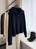 Women's Large Lapel Cashmere Sweater Coat Thick Loose Knit Turtleneck Cardigan for Autumn And Winter