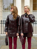 PU Leather Women Coat Skirt Suits Button Long Sleeve Lapel Female Jacket Sets Autumn Bodycon Mini Skirts 2 Pieces Outfits