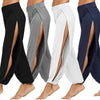 Women Yoga Pants High Waisted Slit Wide Leg Haren Pants Gym Leggings Casual Solid Hollow Workout Trousers Gym Home Wear