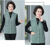Women Knitted Cardigan Vest Jacket Spring Autumn Solid Color V-Neck Ladies Coat Middle Aged Mother Lady Sweater Waistcoat