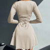 Women Spring Autumn Long Sleeve Knitted Streetwear Bodycon Short Mini Dress Items For Business