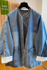 European and American Style Lace-embroidered Casual Denim Coat for Women Spring and Autumn Loose V-neck Coats