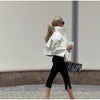 Retro Crocodile Pattern Short Women's Leather Jacket High Collar Zipper Loose Long Sleeve Jackets Lady Street Daily Wear