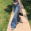 Girls Korean Low Waist Slim Fit Jeans Lady Casual Daily Bell Bottom Pants Women Classic Denim Trousers