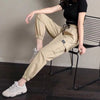 Women Pants Thin Style Solid Casual Pockets Wide Leg Trousers Drawstring Ladies Straight Pants Versatile